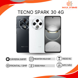 Tecno Spark 30, 256GB e 8GB RAM, Processador Mediatek Hélio G91, Câmera 64MP, Bateria 500mAh, Versão Global em Oferta na Shopee