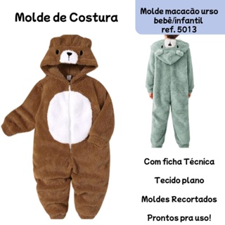 molde em Kraft Macacão urso bebê/infantil5013 em Oferta na Shopee
