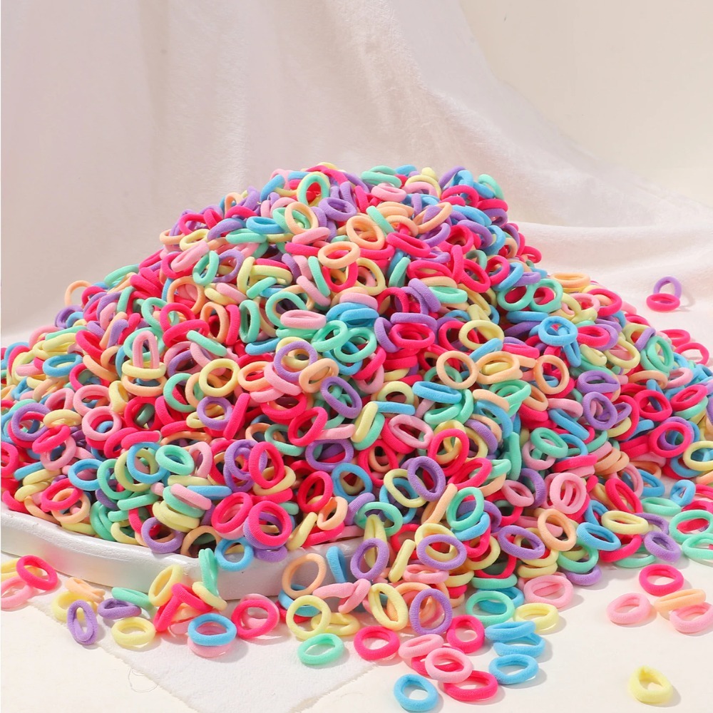 1200 Unidades De Elasticos De Cabelo Elásticos Coloridas , Mini Rabo De Cavalo Definidos Para Meninas E Crianças IMPERIO em Oferta na Shopee