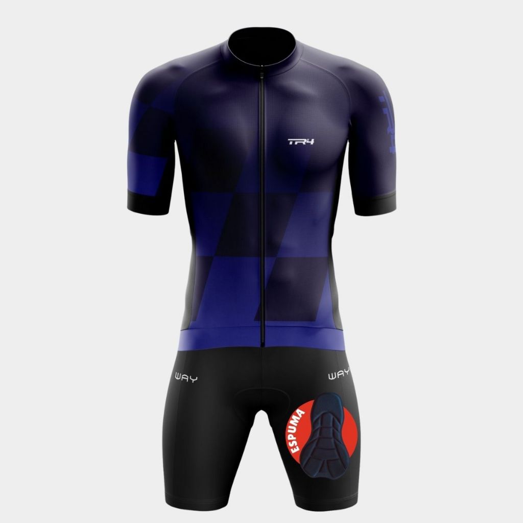 Conjunto Kit Ciclismo Masculino Camisa Proteção Uv Manga Curta Short Bermuda Forro Espuma Bike