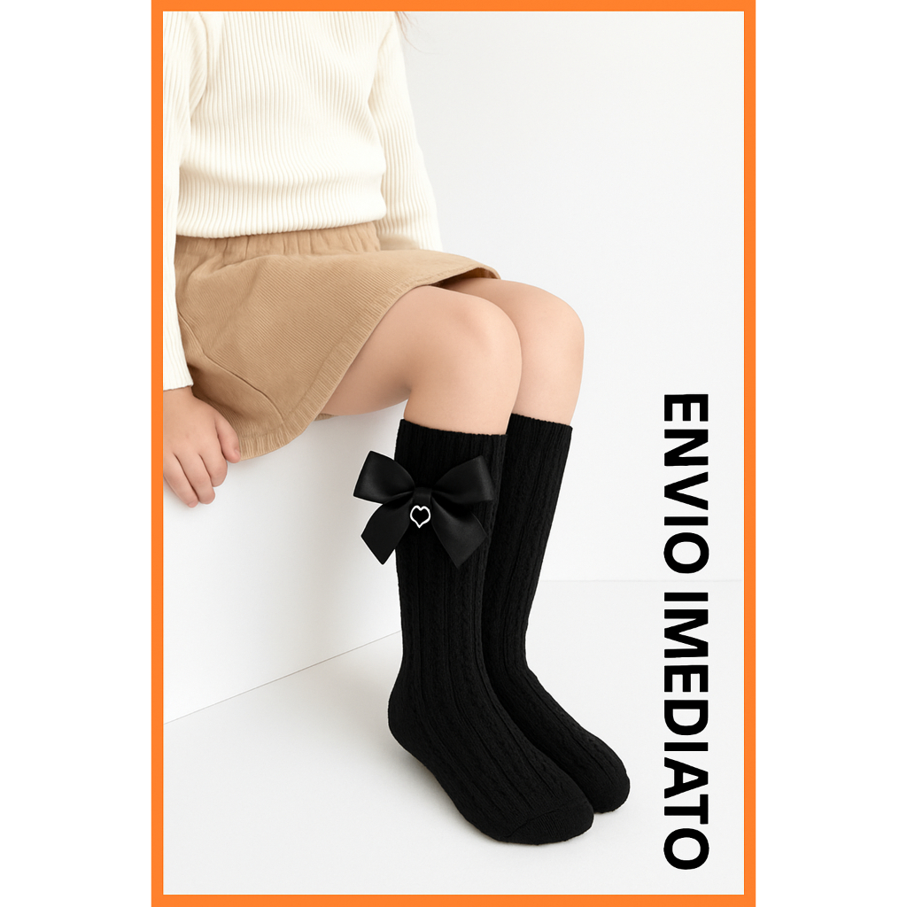 Meia 3/4 renda laço coração meia menina infantil para batizado, casamento, igreja,  social em Oferta na Shopee