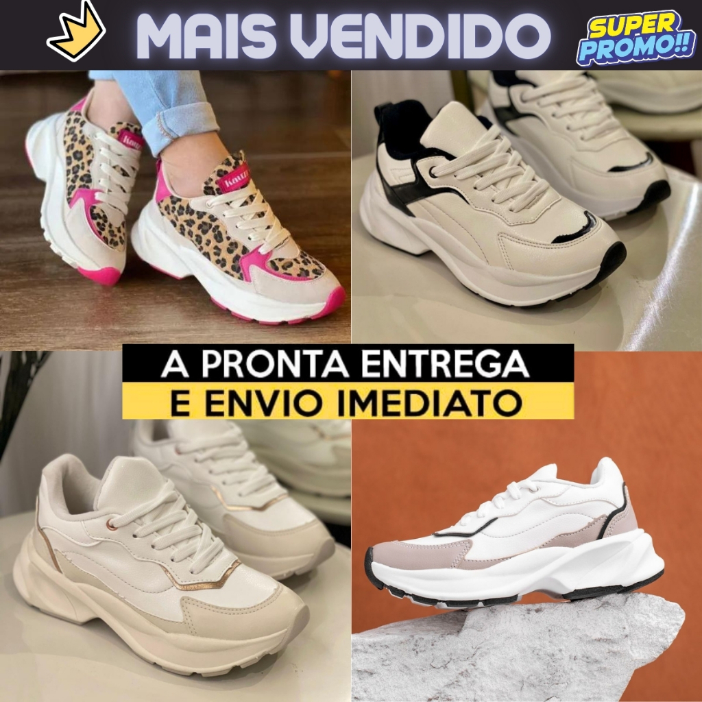 Tênis Feminino Casual Envio Imediato Lançamento De Verão 2024 Novidade Confortável e Macio