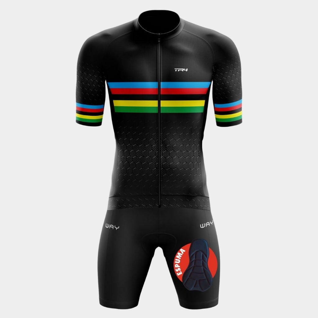 Kit Conjunto Ciclista Masculino Camiseta Premium Manga Curta Short Bermuda Forro Espuma Bike Pedalar