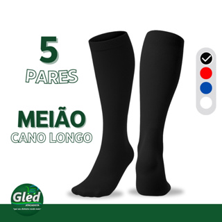 Kit 5 Pares De Meias Cano Longo Grossas Coturno Inverno Reforçada em Oferta na Shopee