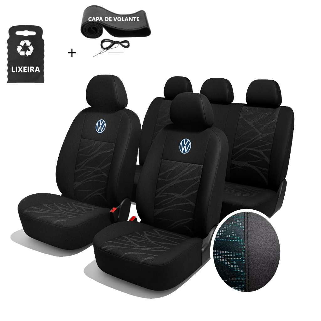 Capa Banco Carro Tecido Estofado Grosso Automotivo Gol Polo Voyage Virtus Golf Nivus Space Cross Fox