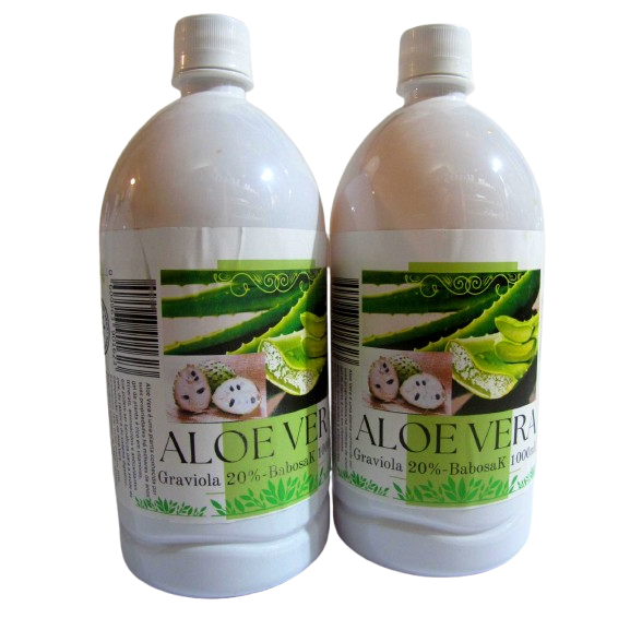 Aloe Vera com Graviola 20% BabosAK orgânica do plantador 2L