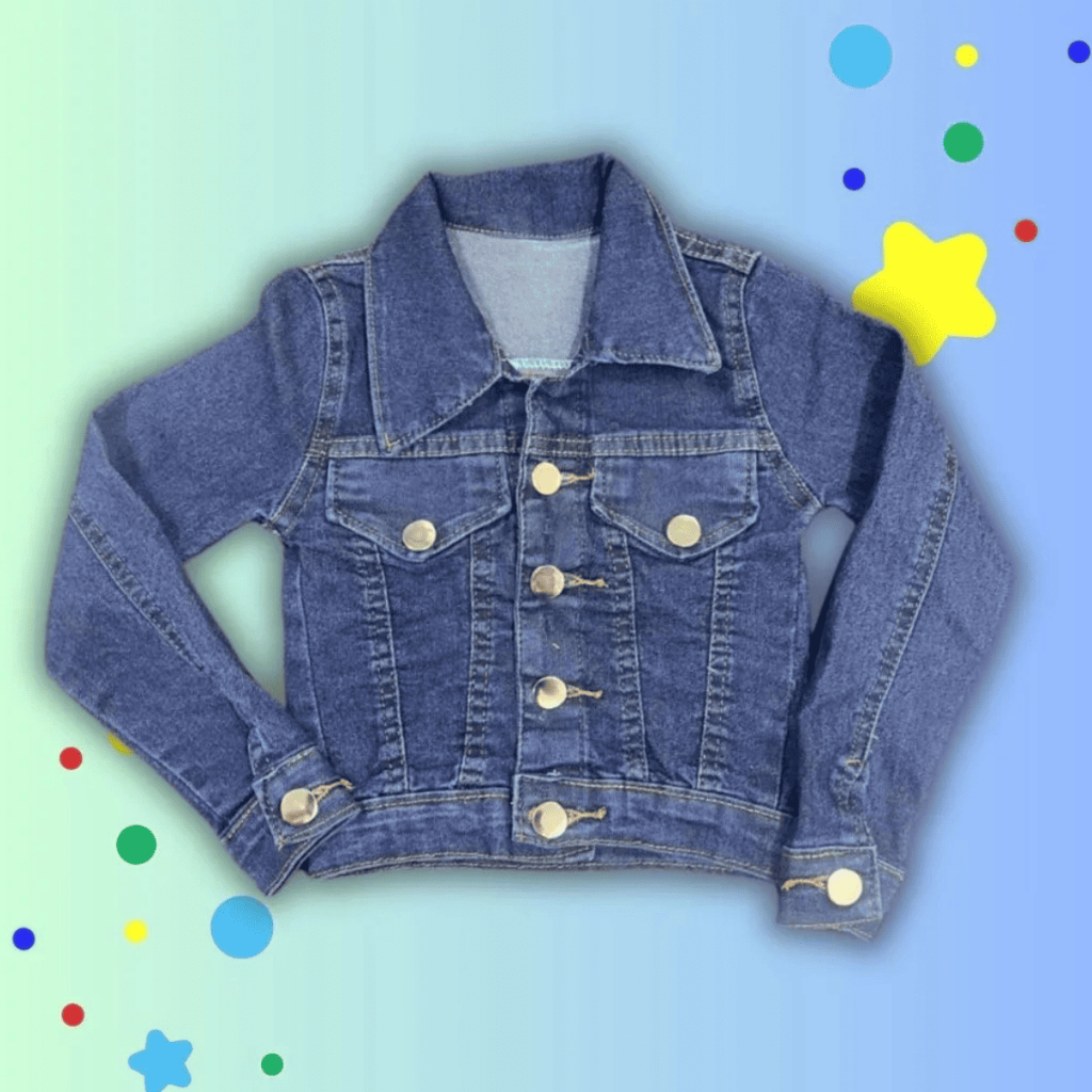 Jaqueta infantil masculina jeans manga longa menino promoção lycra criança em Oferta na Shopee