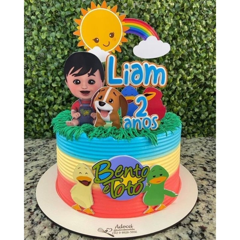 TOPO DE BOLO - TEMA BENTO E TOTÓ em Oferta na Shopee