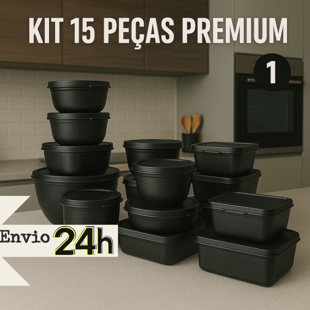 KIT 15 POTES PARA COZINHA VARIAVEIS