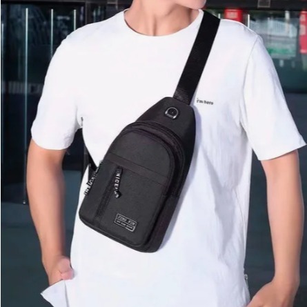 Bolsa shoulder bags Masculina Transversal Maktub All Blac Slim Pochete Alça Ombro cabe cel carteira