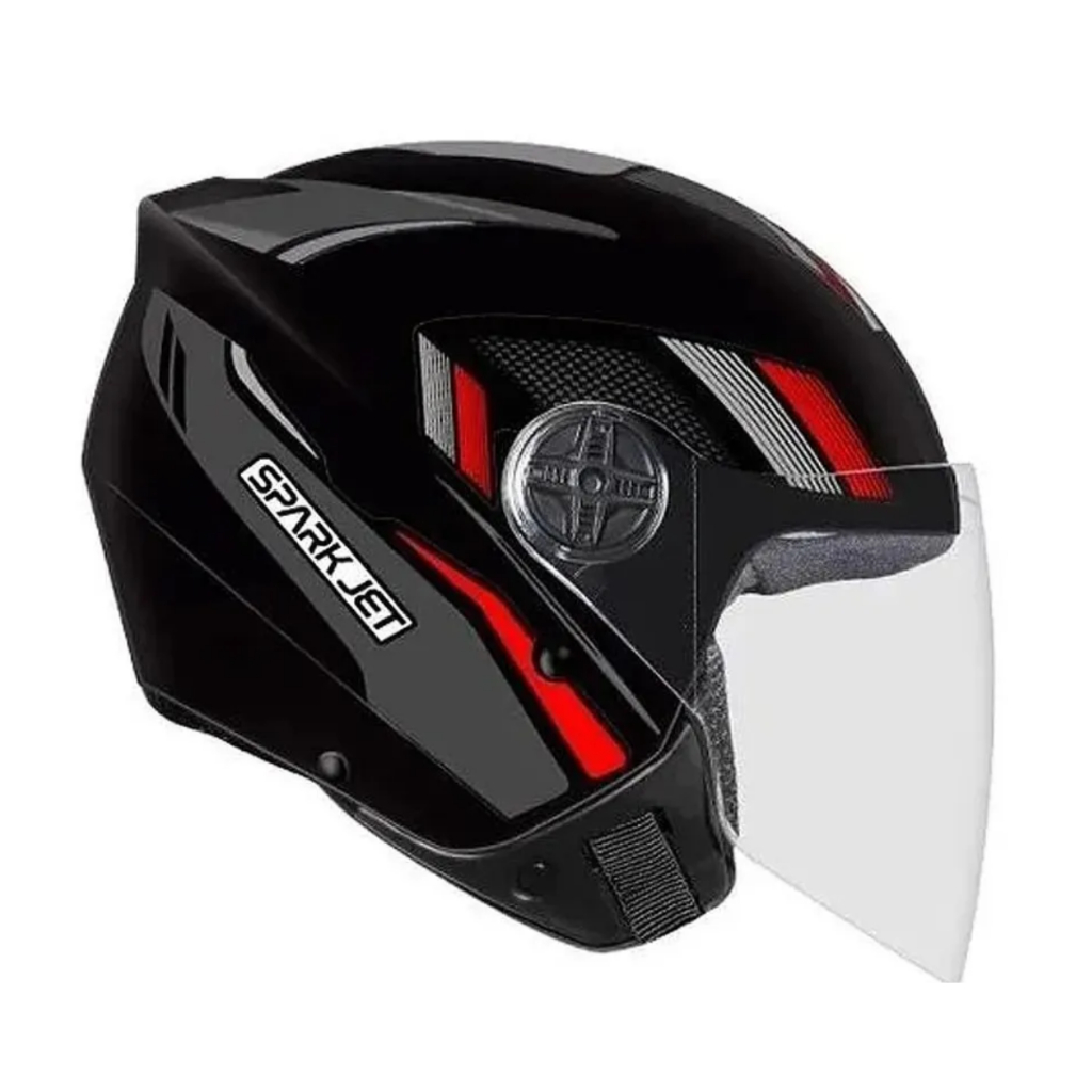 Capacete Moto Aberto Ebf Spark Jet Sting Chumbo