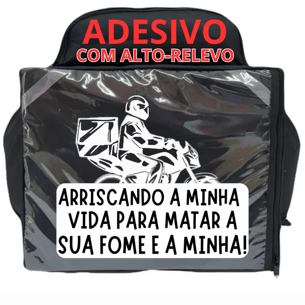 Adesivo IFOOD PARA BAG Mochila Bau de Moto Com ALTO-RELEVO