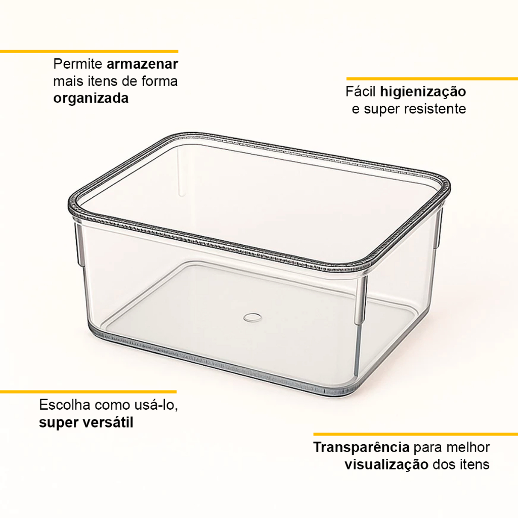 Kit 21 Organizador Modular Multiuso Acrílico Cristal Cesto Gaveta Maquiagem Geladeira — imagem 2 de 2