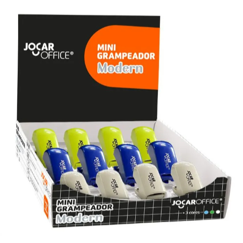 Grampeador Mini Modern P/ 10 Folhas Branco Verde Azul - Jocar Office