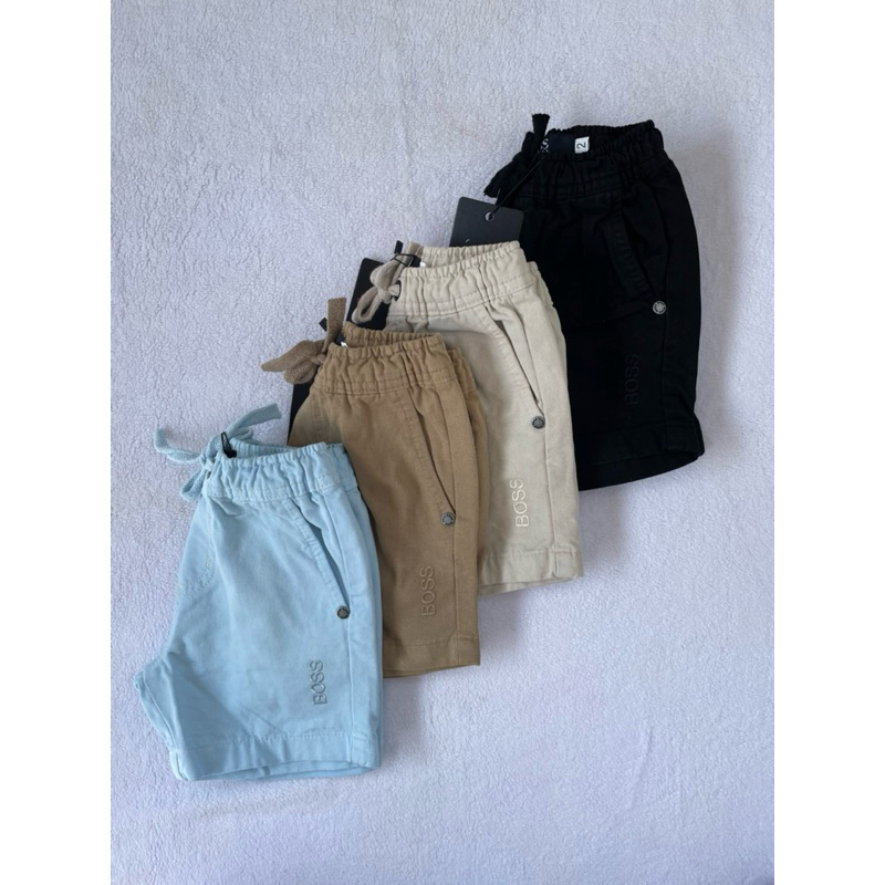 Short infantil de sarja 100% algodão bermuda casual em Oferta na Shopee