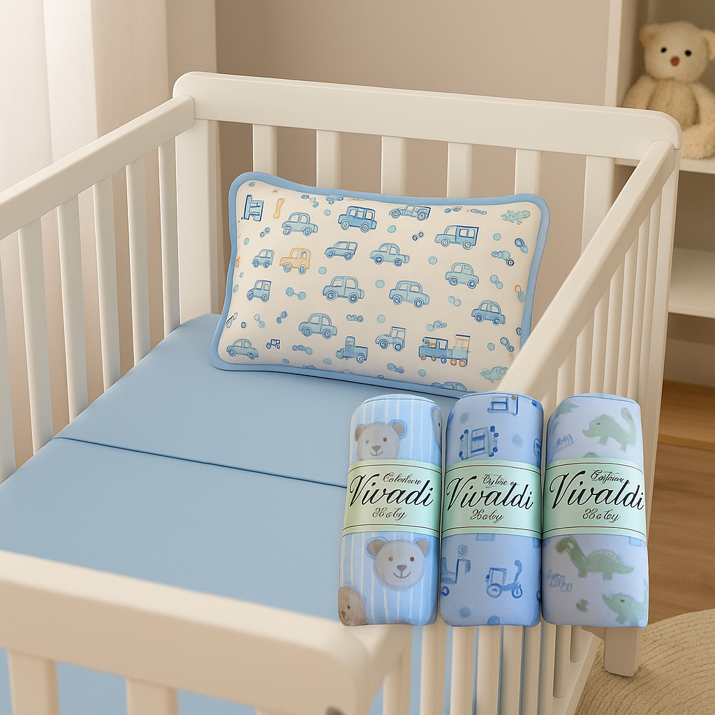 Jogos de Berço Padrão Americano Lençol e Fronha 100% Algodão – Menino e Menina – em Oferta na Shopee