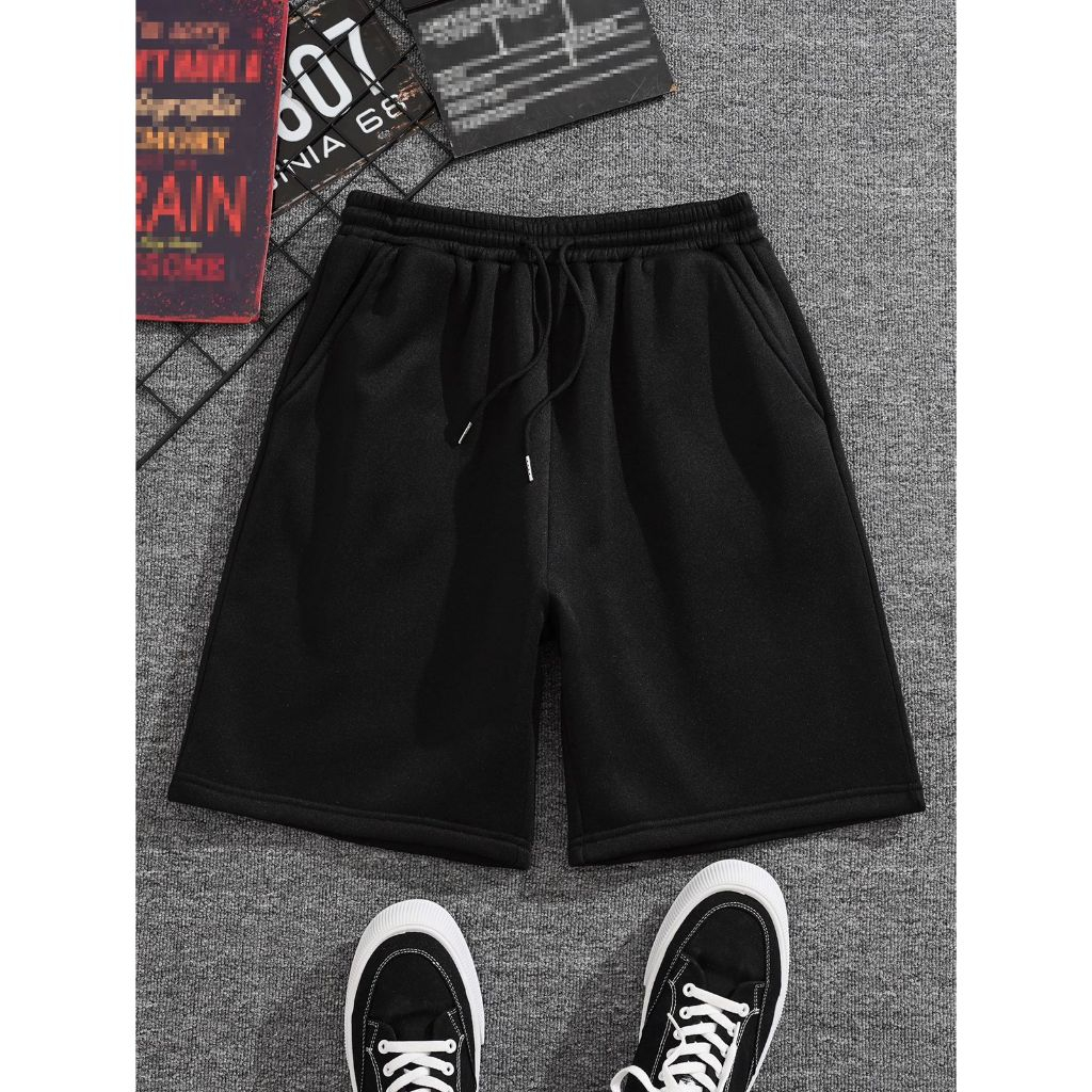 Bermuda Moletom Masculina Lisa Short Treino Academia Esporte Fitness Casual com bolso