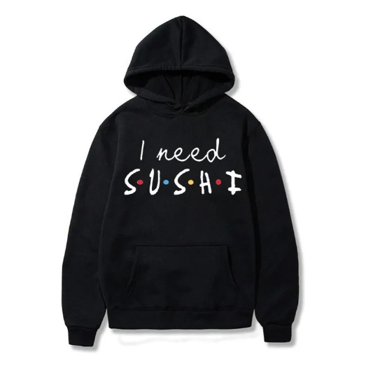 Moletom Masculino Com Capuz Estampa Eu Amo Sushi Engraçado Tecido Premium 100% Algodão