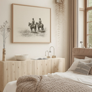 Quadro Decorativo Vaqueiros e Cavalos Ocidentais Decoração de Parede Rústica em Oferta na Shopee