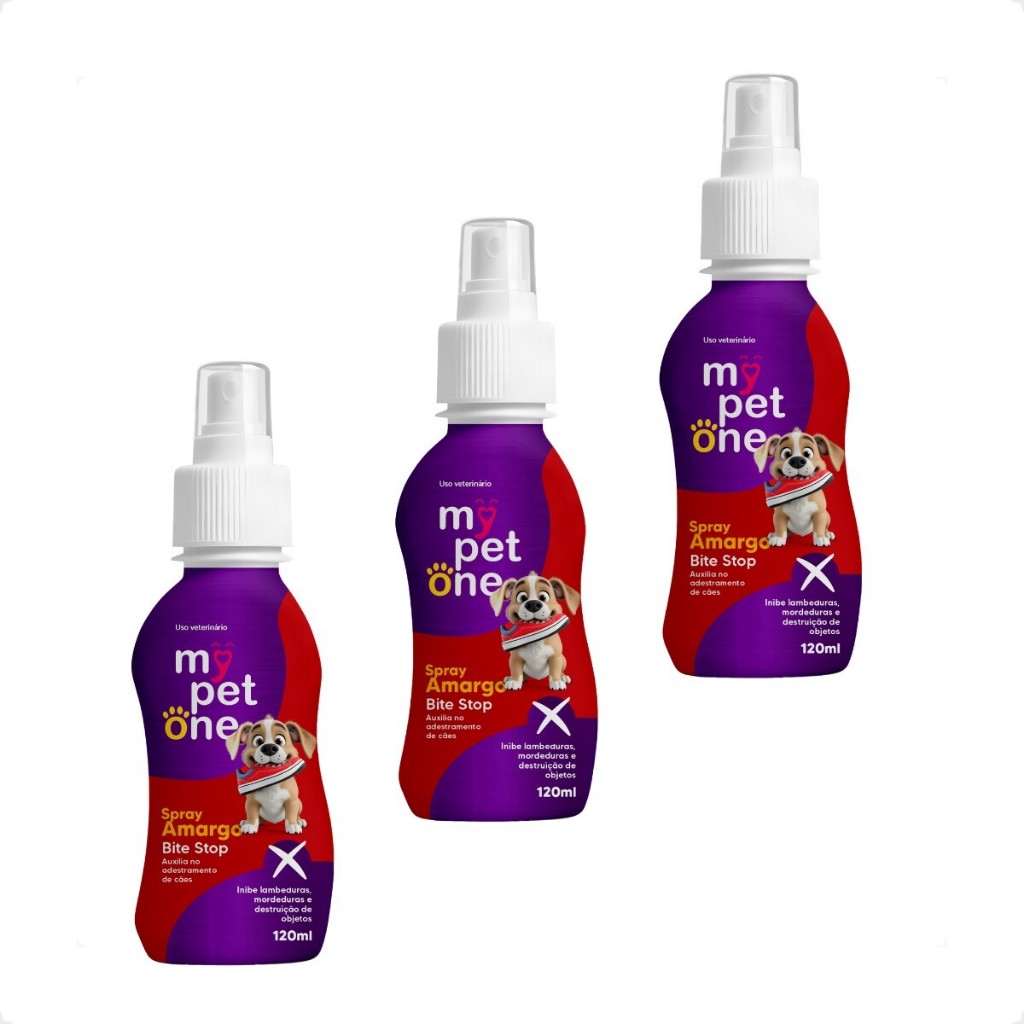 Kit 3 Bite Stop Spray Amargo Educador Mypetone - 120mL em Oferta na Shopee