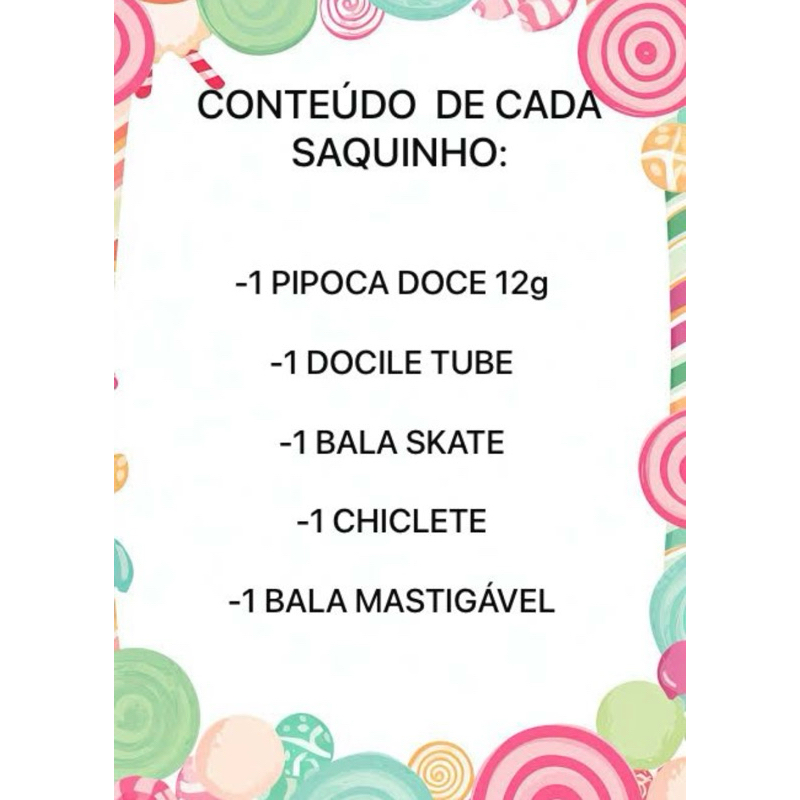 Kit Aniversário Infantil Sacolinha Surpresa Doces Guloseimas Festas