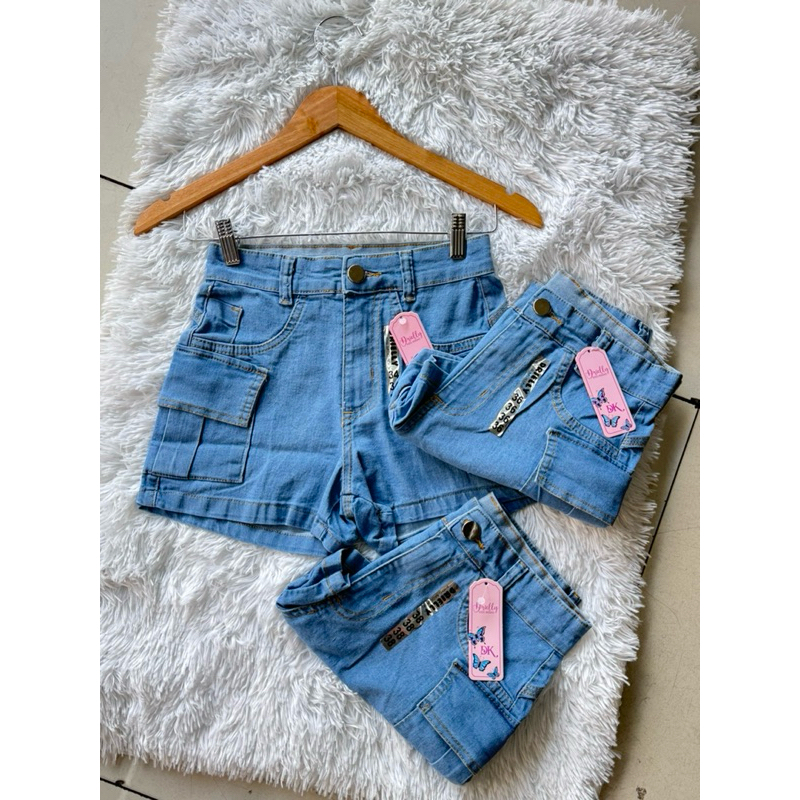 short cargo jeans bolso cargo💞