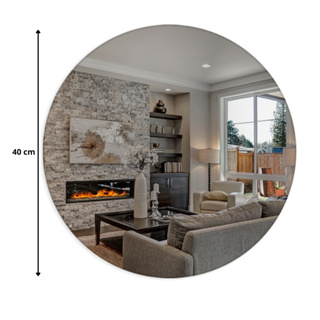 Espelho Redondo Decorativo Lapidado com Suporte Para Banheiro Quarto Sala 30cm 40cm 50cm Luxo em Oferta na Shopee