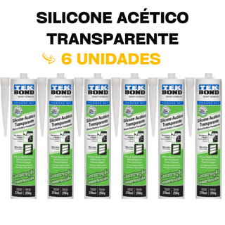 Kit com 6 unidades de Silicone Acético Transparente Incolor Tek Bond Construção 256g em Oferta na Shopee