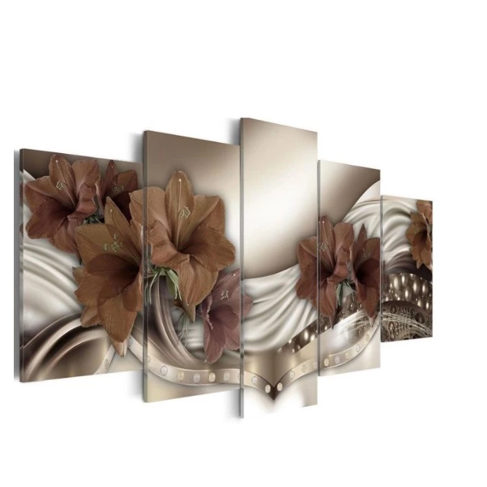 Quadro Decorativo Orquídeas Marrons Flores Natureza Elegância Jardim Realismo Mural 4K