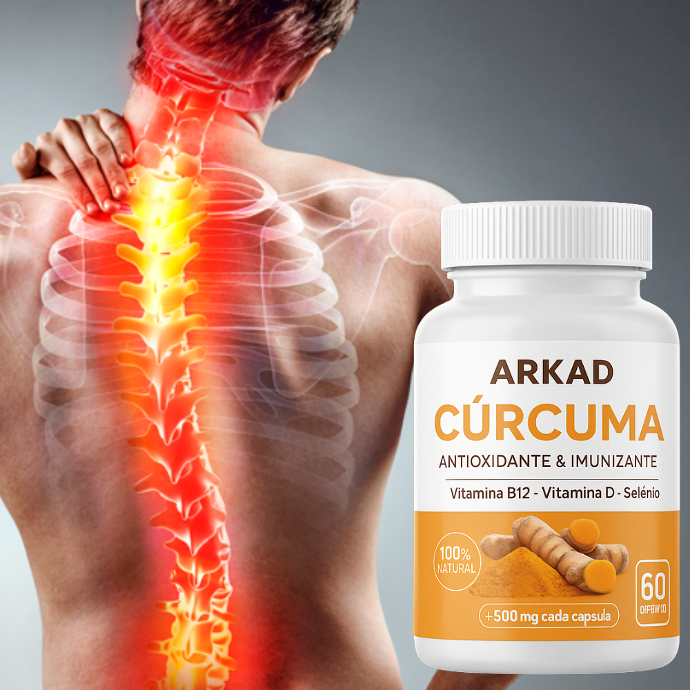 Cúrcuma Premium - Açafrão 60 cápsulas Original - Produto Original Arkad Suplementos