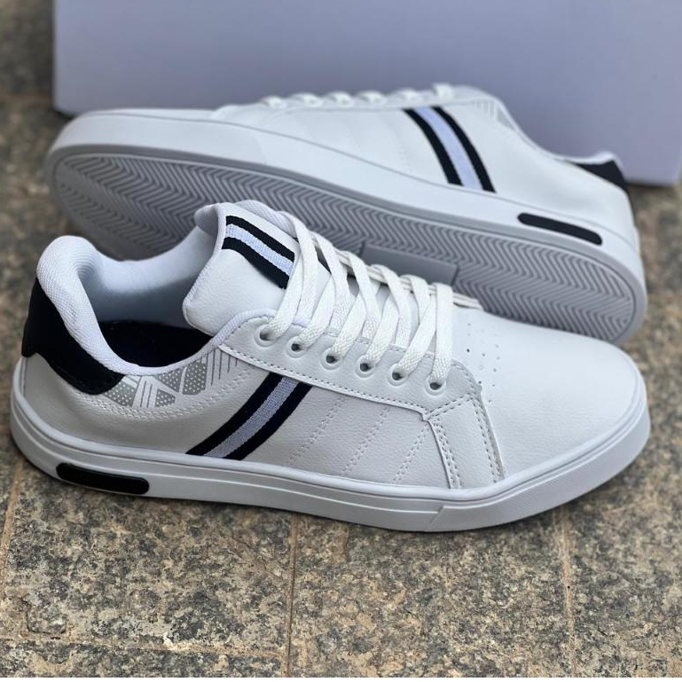 Sapatênis Branco e Preto Incrível Alta Qualidade SM14 em Oferta na Shopee