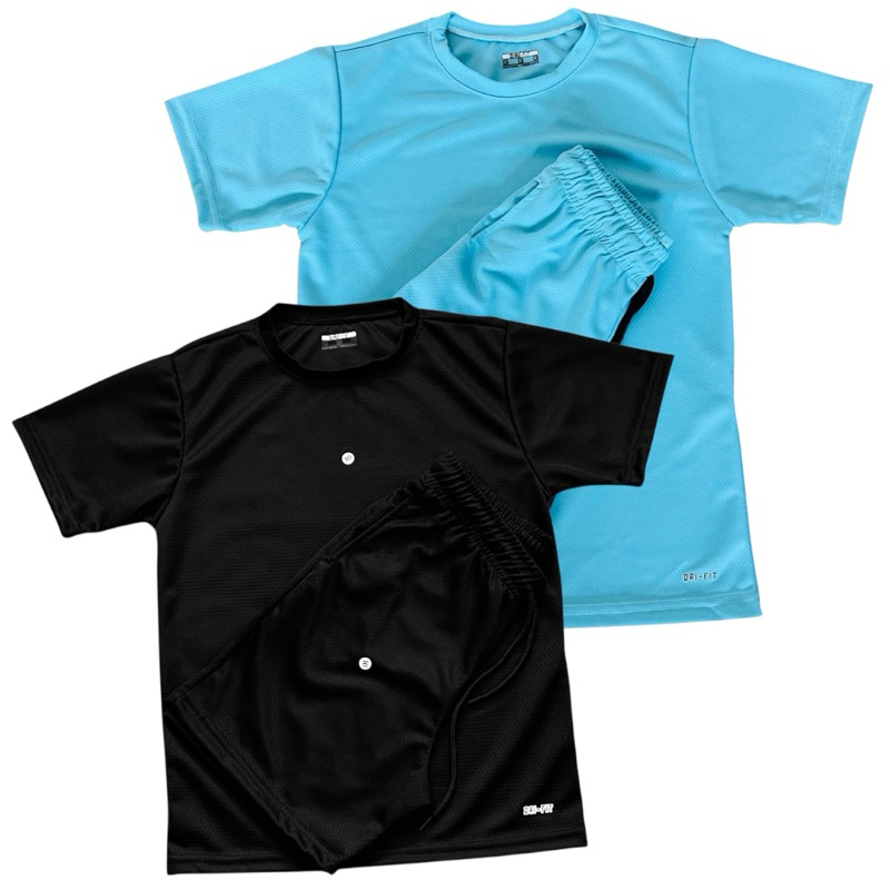 Kit 2 Conjuntos Infantil Masculina Dry Fit Premium Camiseta Bermuda Confortável Secagem Rápida