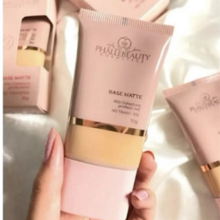 Base Matte Phállebeauty Alta Cobertura 30g em Oferta na Shopee
