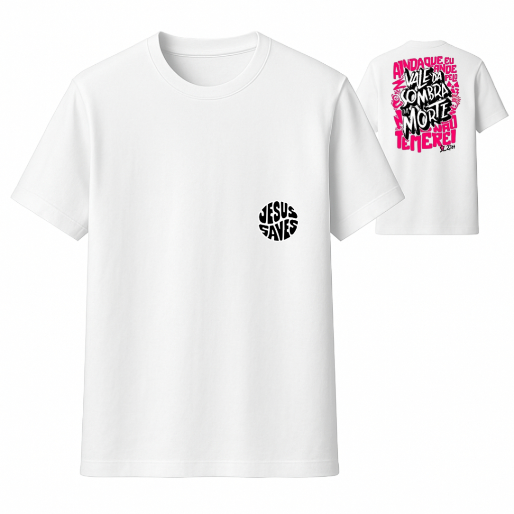 Camiseta Estampada"JESUS SAVES" Moda Cristã / Fé Com Estilo Exclusiva 100% Algodão