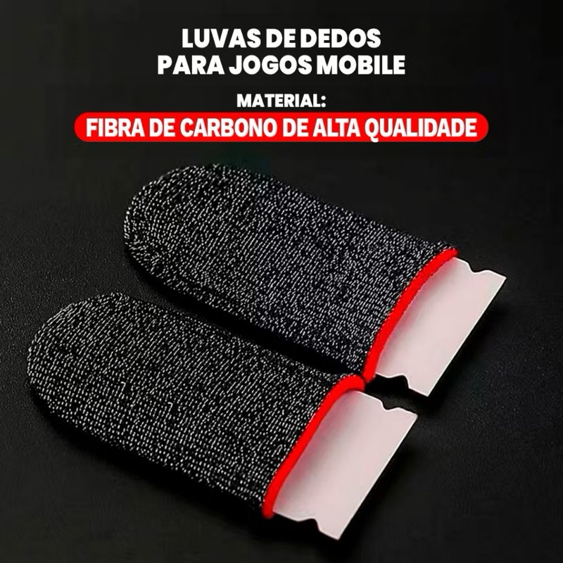 Kit 4 Luva de Dedo Gamer Anti Suor Para Jogos Free Fire Pubg Mobile Call Of Duty Fortnite Celular Fps