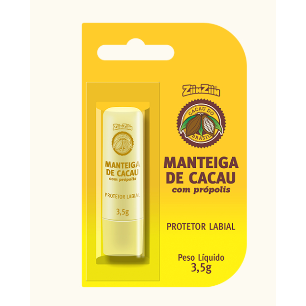 Detalhes do KIT 3 Manteiga de Cacau c/ Própolis ZiinZiin Protetor Labial