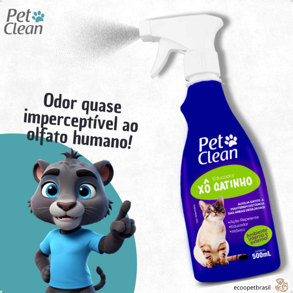 Xô Gatinho Pet Clean Educador Sanitário Afasta Gato Repelente para Gatos - 500ml