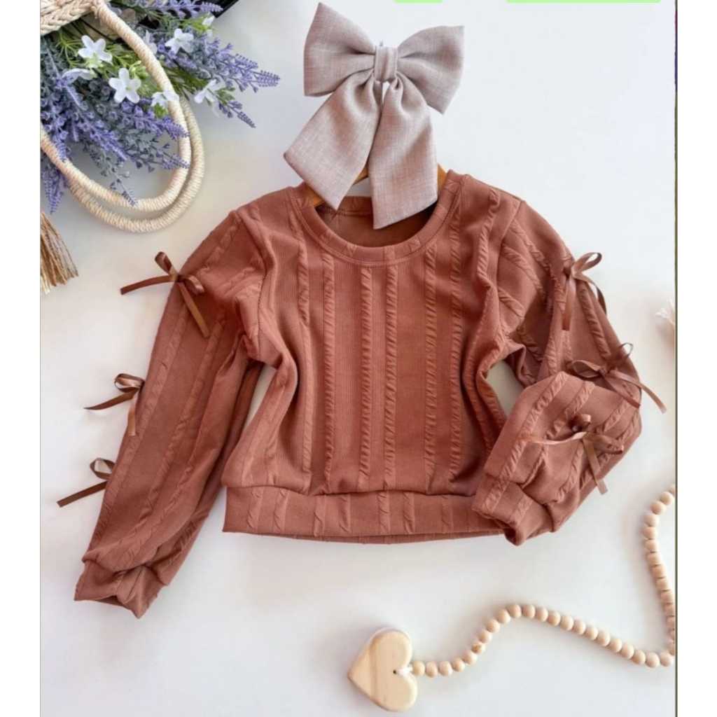 Blusa de Frio Infantil Menina Lacinhos em Oferta na Shopee