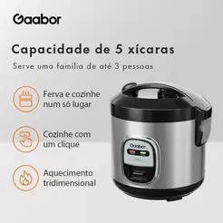 Gaabor Panela Elétrica de Arroz 2 em 1 1L com Cestinha de Vapor Cozinha Antiaderente RC-20M01A