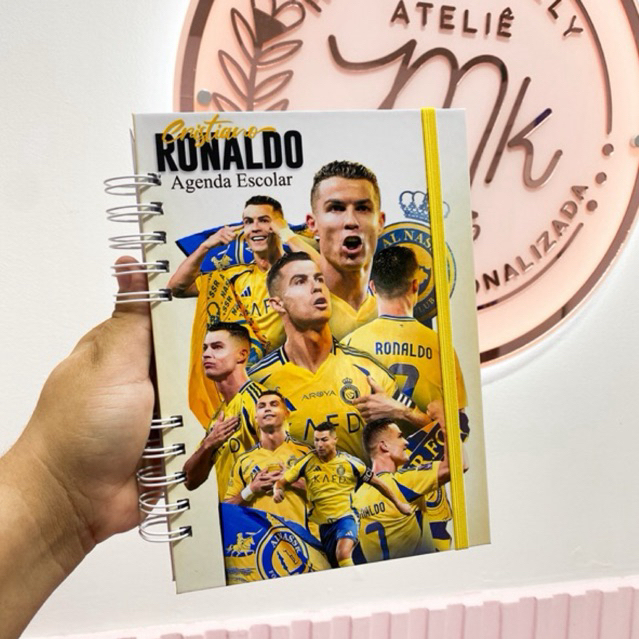 Agenda Escolar Cristiano Ronaldo - Agenda Escolar - Personalizada - cr7 - futebol - jogador