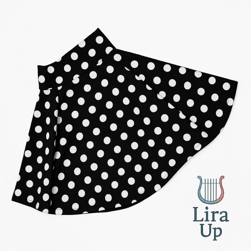 Saia de Bolinha Infantil anos 60 retro em Oferta na Shopee