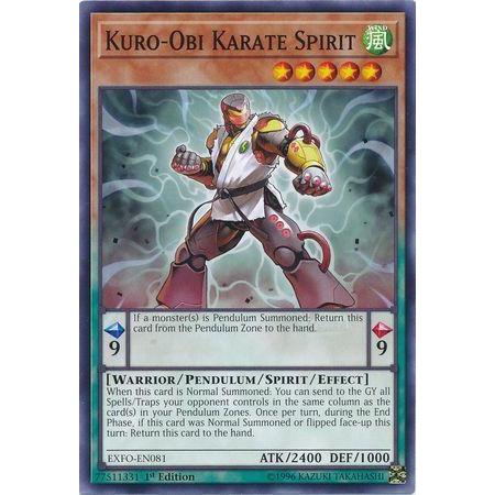 YUGIOH CARDS Un - ESPIRITO DO CARATÊ KURO - OBI 1ª EDIÇÃO EXFO - PT081