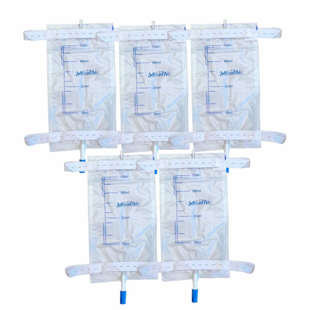 Kit 5 Bolsas Coletora De Urina Perna 750ml Estéril Movel em Oferta na Shopee