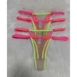 kit 3 calcinhas  tule  transparente invisível fio dental neon alça fina regulagem tamanho único em Oferta na Shopee