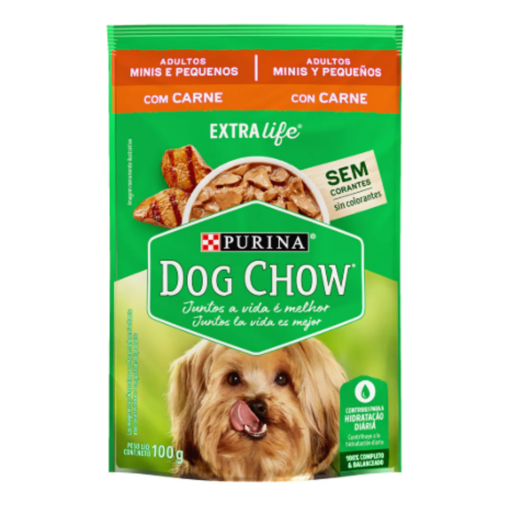 Sachê Ração Úmida Cães Raças Pequenas Dogchow Sabor Carne