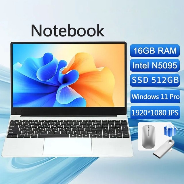 Notebook Gamer Intel Celeron Processador N5095A Windows 11 Pro 16GB RAM 512GB SSD 15.6” Full HD IPS Lumina BAR