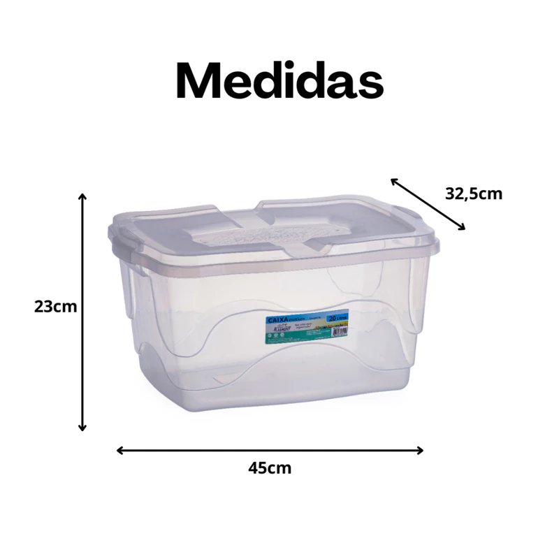 Kit 6 Caixas Organizadoras 20L Transparentes de Plástico para Brinquedos — foto 2