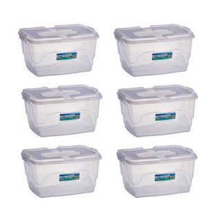 Kit 6 Caixas Container Organizadoras 20L Transparente de Plástico Para Brinquedos Livros …