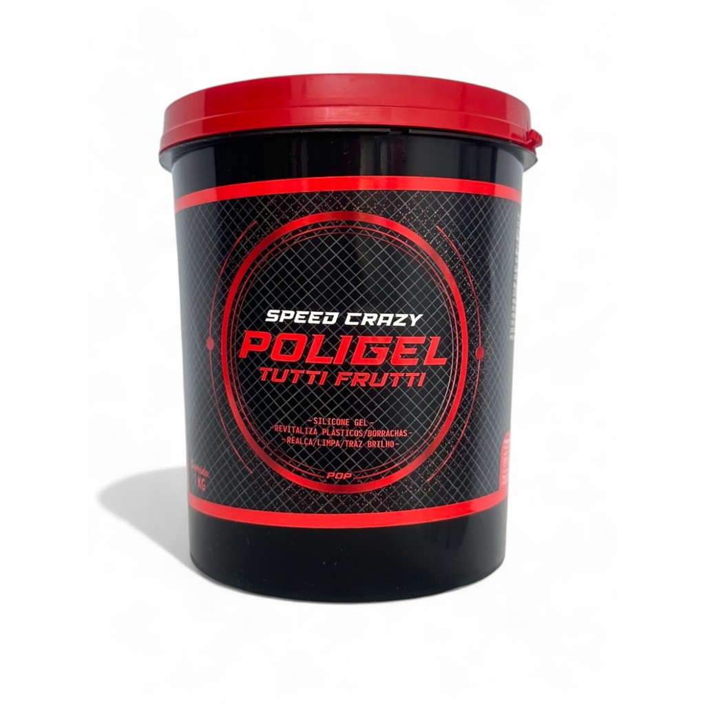 Silicone Gel Poligel Revitalizador Plásticos, Borrachas e Couro Brilho e Proteção 1 Kg Speed Crazy