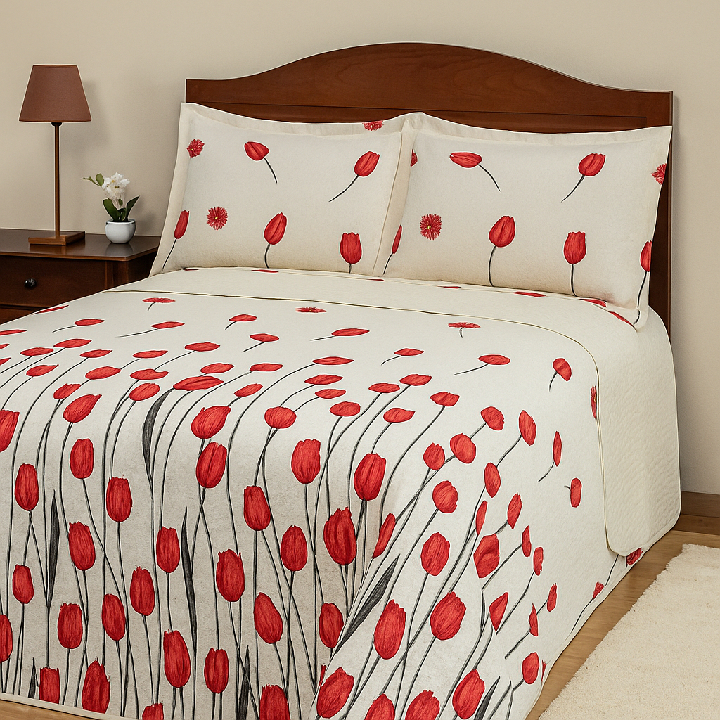 Kit Cobre Leito Piquet Queen 3 Peças – Para Cama Queen, Leve e Fácil de Lavar